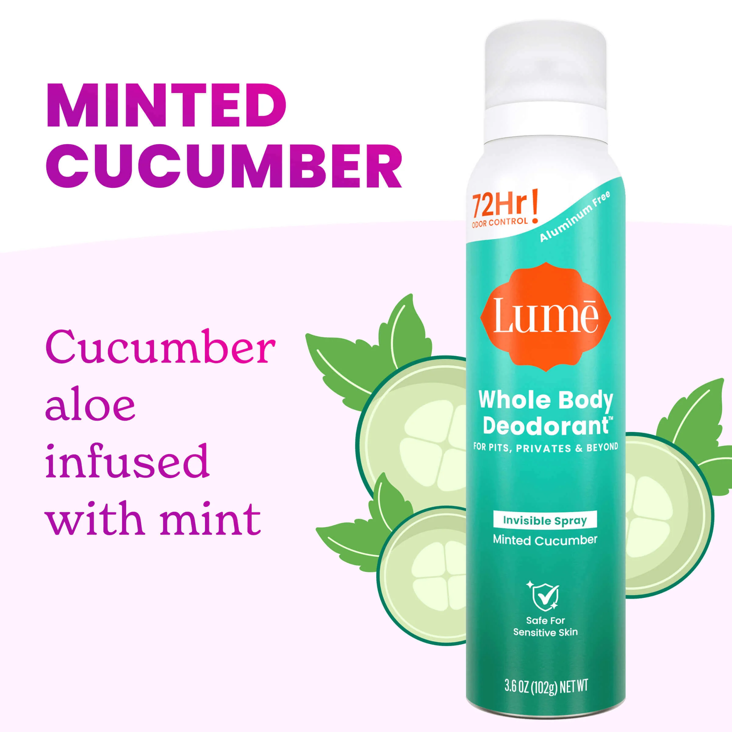 Minted Cucumber | Spray Deodorant 3-Pack - Image 3