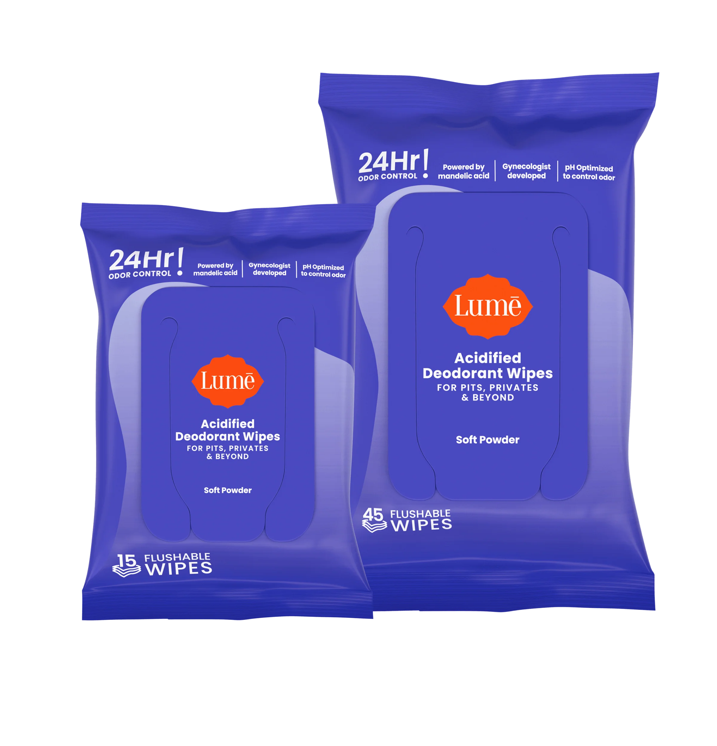 Soft Powder Wipes | 15ct and 45ct Deodorant Wipes Bundle
