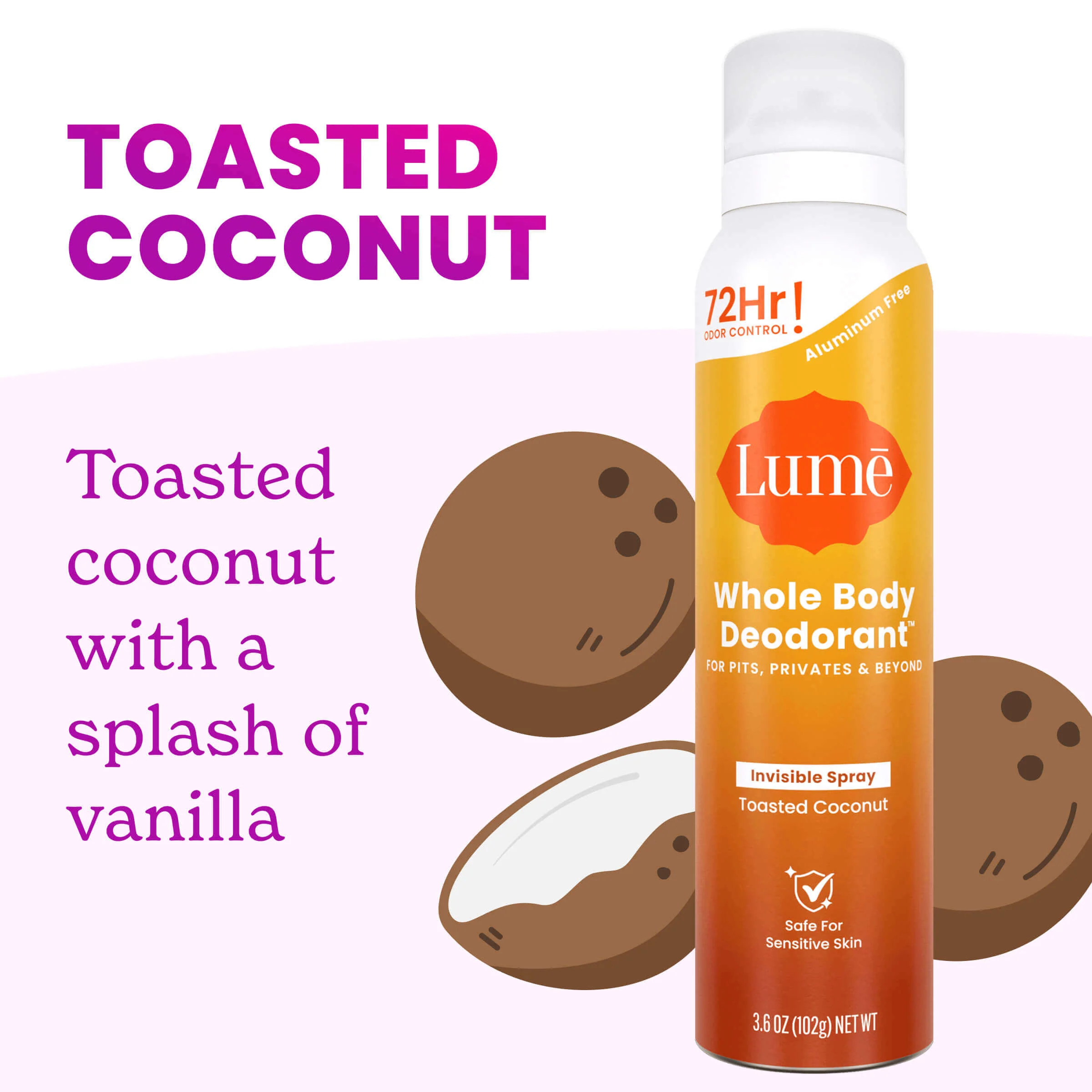 Toasted Coconut | Spray Deodorant 5-Pack - Image 3